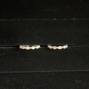 Pave CZ Stack Eternity Ring Silver Size 7